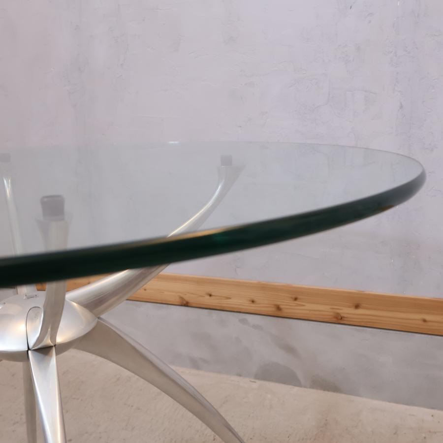 ADAL　リンクガラステーブル　ダイニングテーブル　円形 ADAL(アダル) のLink(リンク) ダイニングテーブルLA-90G。円形のガラス