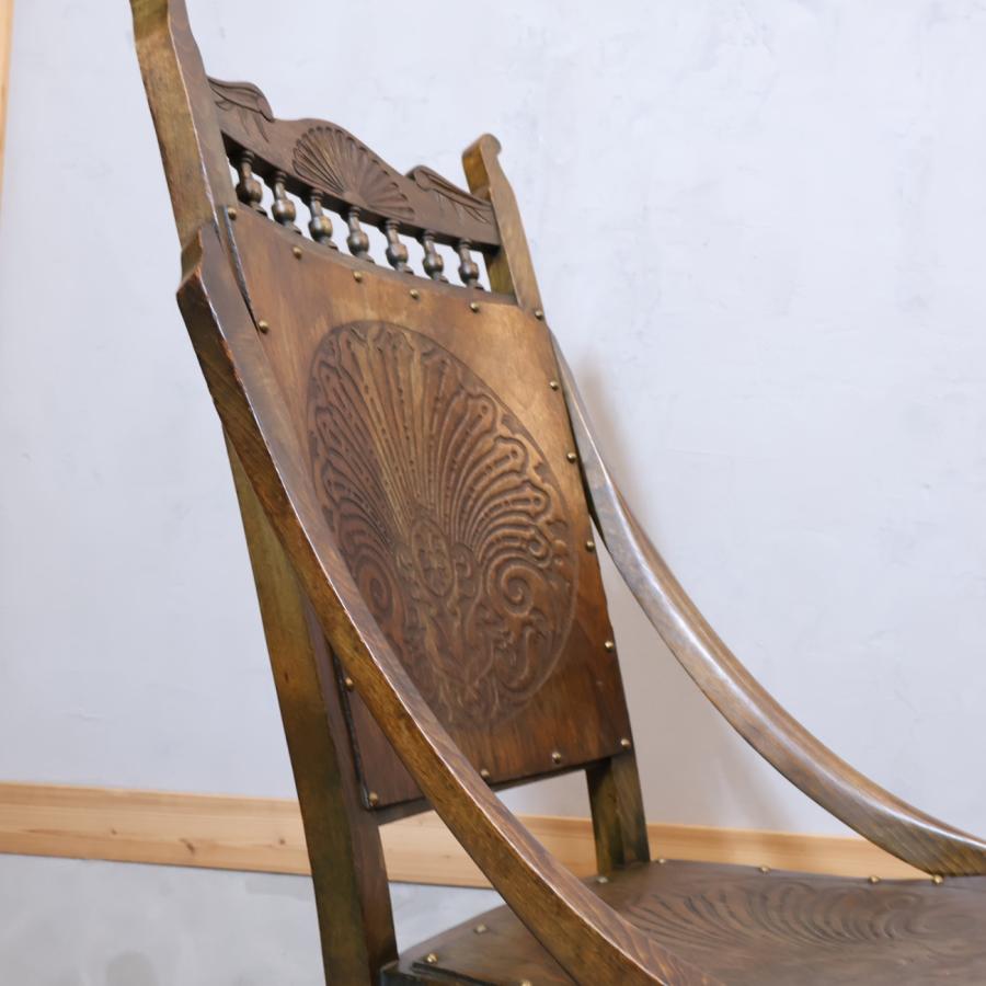 英国アンティーク家具 ロッキングチェア ビーチ材 イージーチェア 安楽