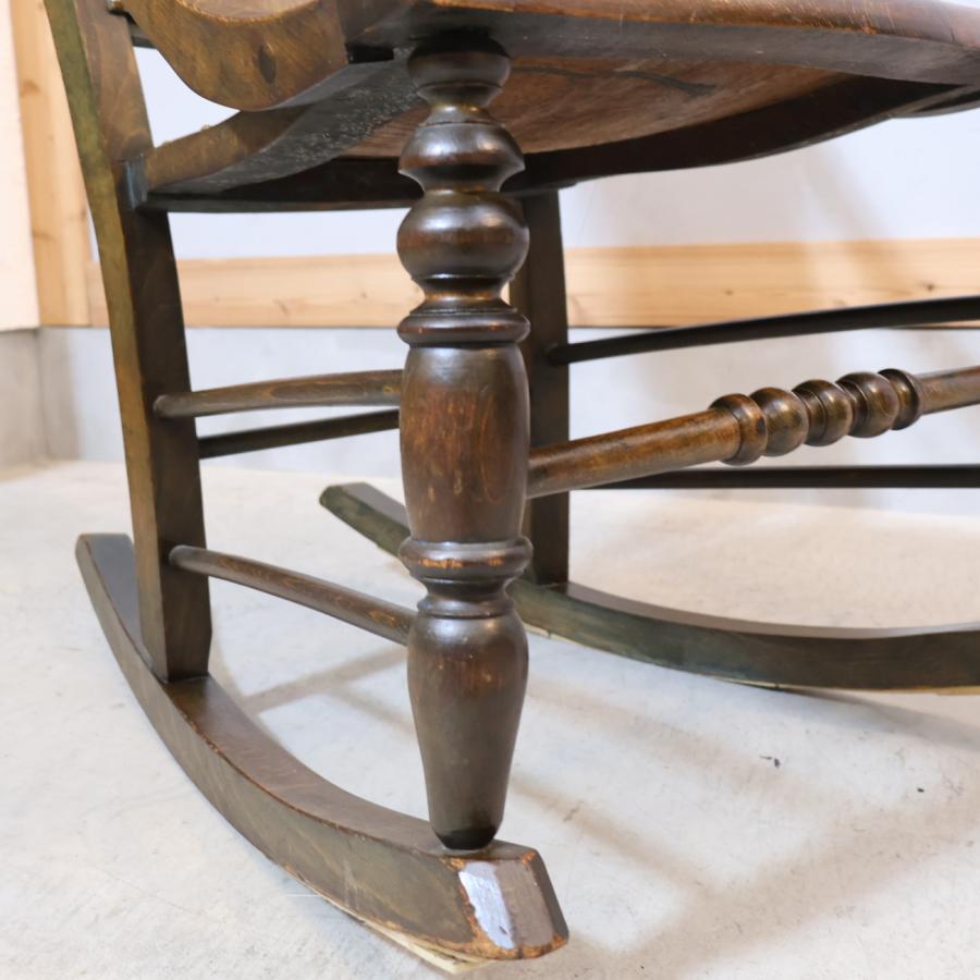 英国アンティーク家具 ロッキングチェア ビーチ材 イージーチェア 安楽