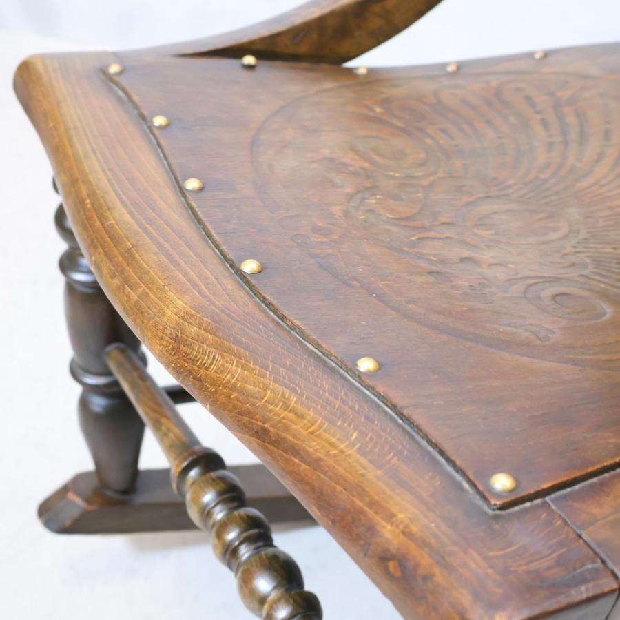 英国アンティーク家具 ロッキングチェア ビーチ材 イージーチェア 安楽