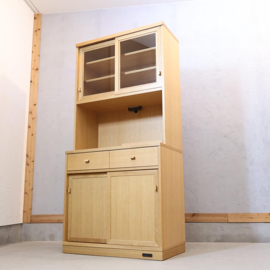 EARLY TIMESα アーリータイムス ETERNO エテルノ オーク材 レンジボード 食器棚 キッチンボード カップボード MUKU工房 旭川家具 EL108の画像