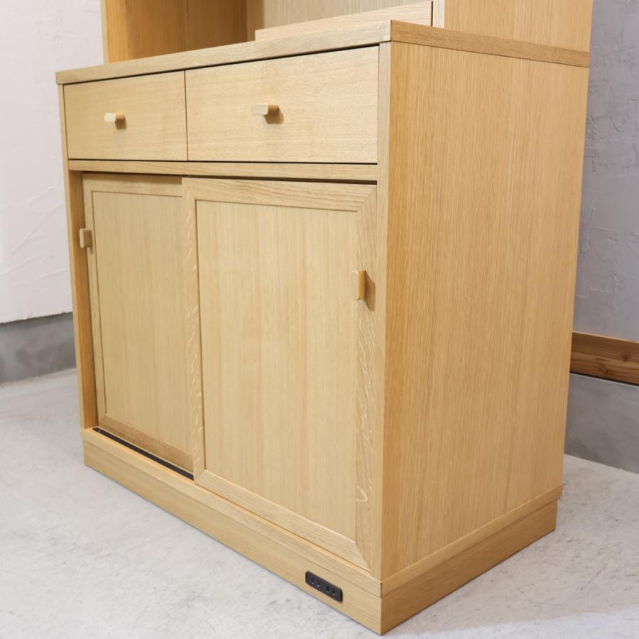 EARLY TIMESα アーリータイムス ETERNO エテルノ オーク材 レンジボード 食器棚 キッチンボード カップボード MUKU工房 旭川家具 EL108の画像