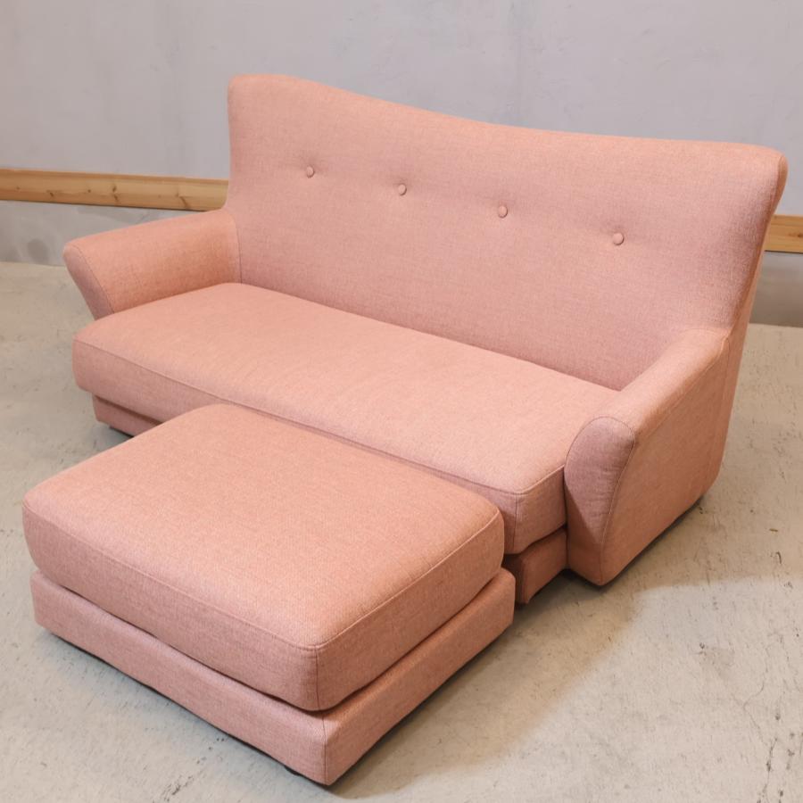 フランフラン フルレット ラブソファ ピンク オットマン付 2人掛けソファー フランフラン フルレット ラブソファ ピンク オットマン付 2人掛け