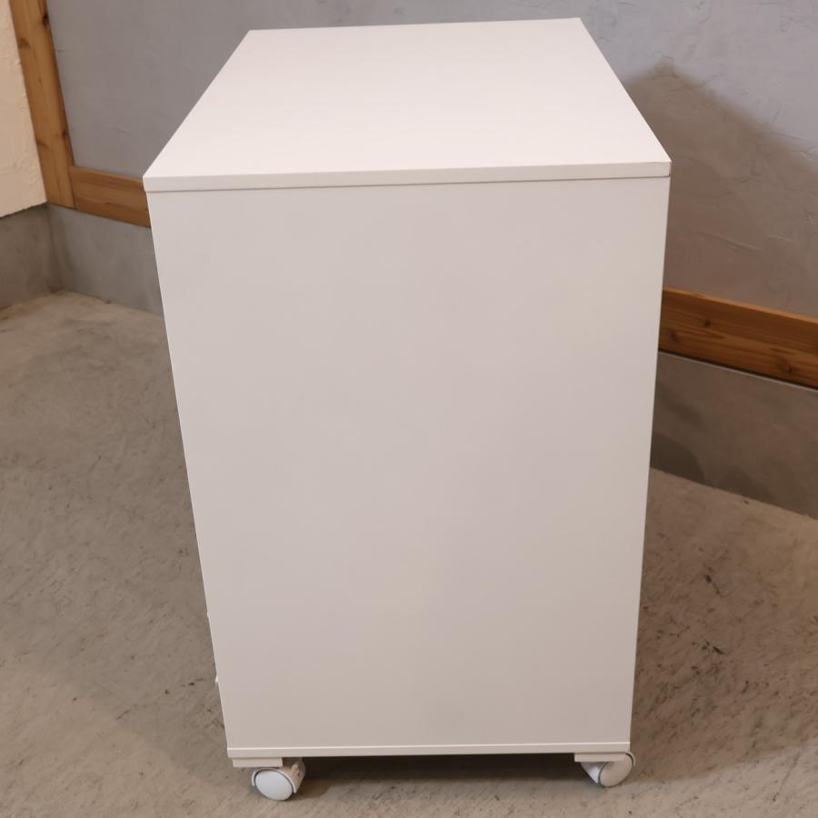 キャスター付きニット＆シャツラック 幅60cm 衣類収納 整理ワゴン 白