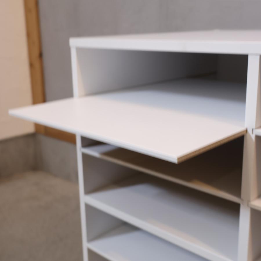 キャスター付きニット＆シャツラック 幅60cm 衣類収納 整理ワゴン 白