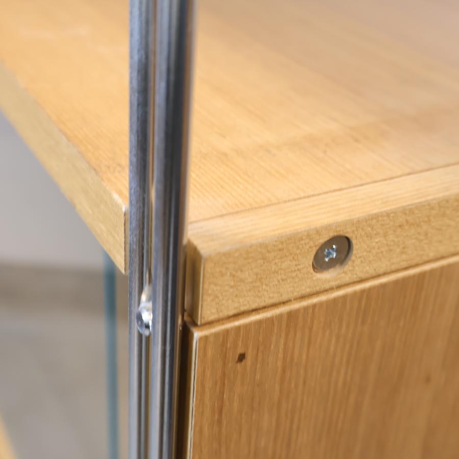 無印　MUJI 無印良品　muji タモ材シェルフ　美品　 MUJI 無印良品 タモ材 ステンレス ユニットシェルフ ボックス・ガラス