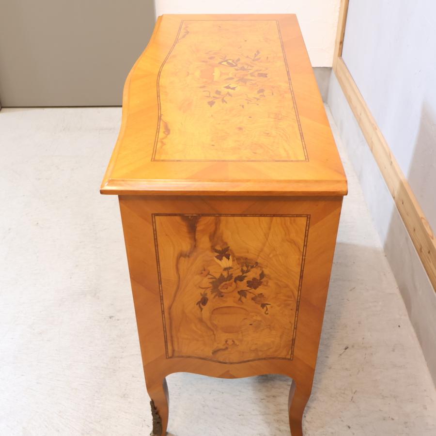 アンティーク調 3段チェスト 象嵌細工 ヨーロピアン 猫脚 コンソールチェスト 3段チェスト 象嵌細工 ヨーロピアンクラシック アンティーク調 猫脚