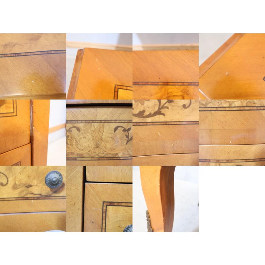 アンティーク調 3段チェスト 象嵌細工 ヨーロピアン 猫脚 コンソールチェスト アンティーク調 3段チェスト 象嵌細工 ヨーロピアン 猫脚 コンソール