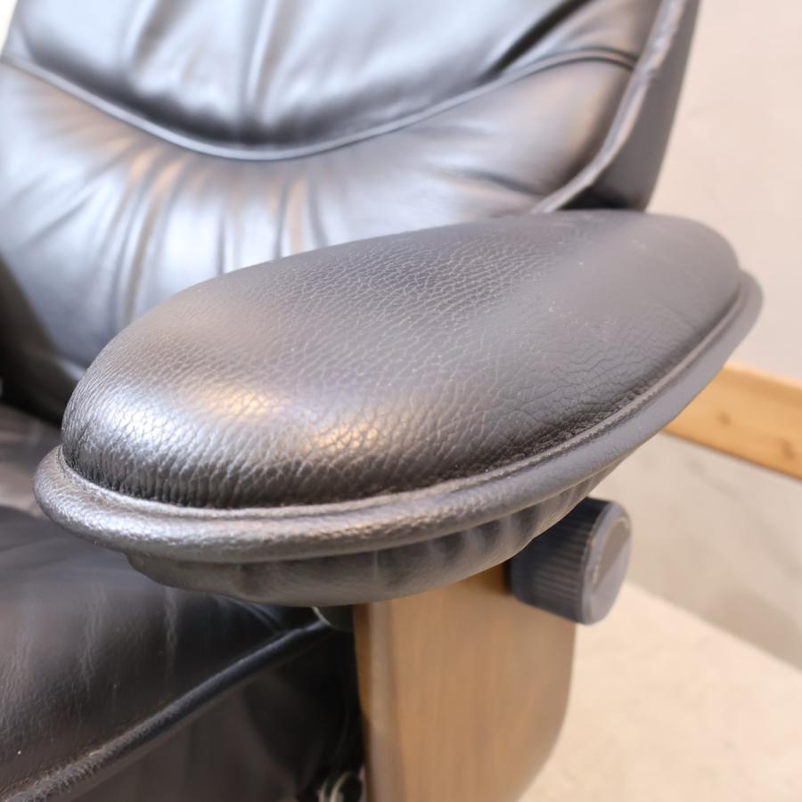 karimoku カリモク 本革 リクライニングチェア オットマン付