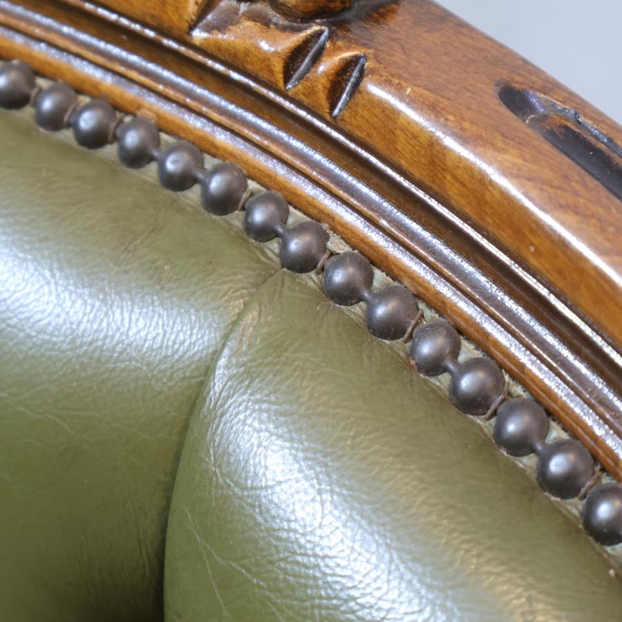 アームチェア サロンチェア 鋲打ち 猫脚 ダイニングチェア