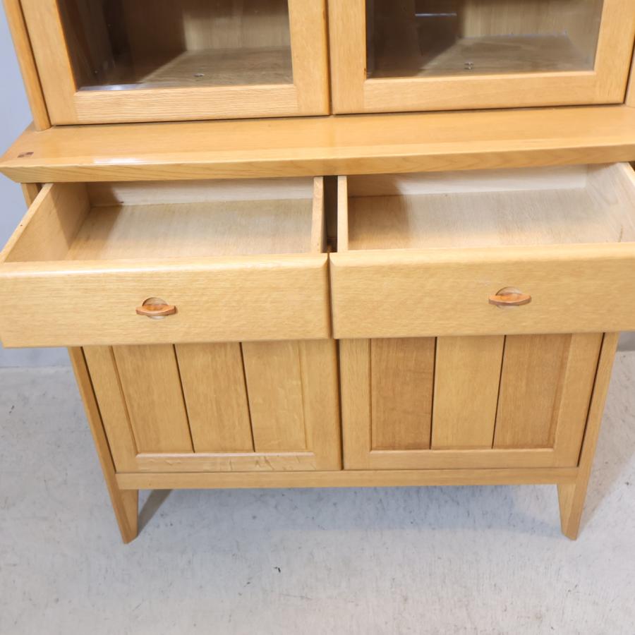 日進木工 nissin WHITE WOOD オーク材 食器棚 カップボード 飾り棚