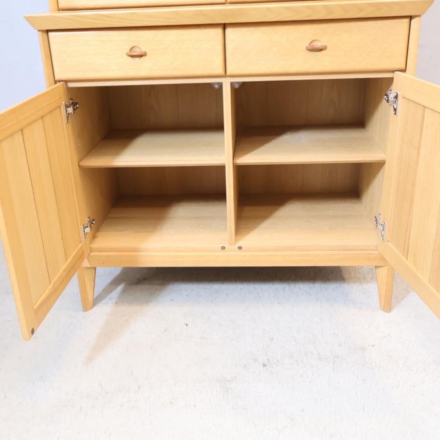 日進木工 nissin WHITE WOOD オーク材 食器棚 カップボード 飾り棚