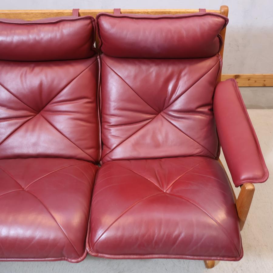 LIED MOBLER リードモブラー チーク材 3人掛けソファ 本革