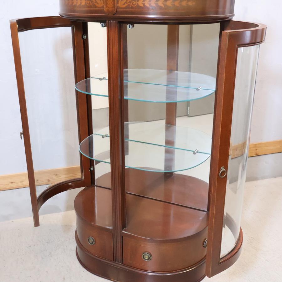 アンティーク調 キュリオケース 飾り棚 ガラス キャビネット 収納家具