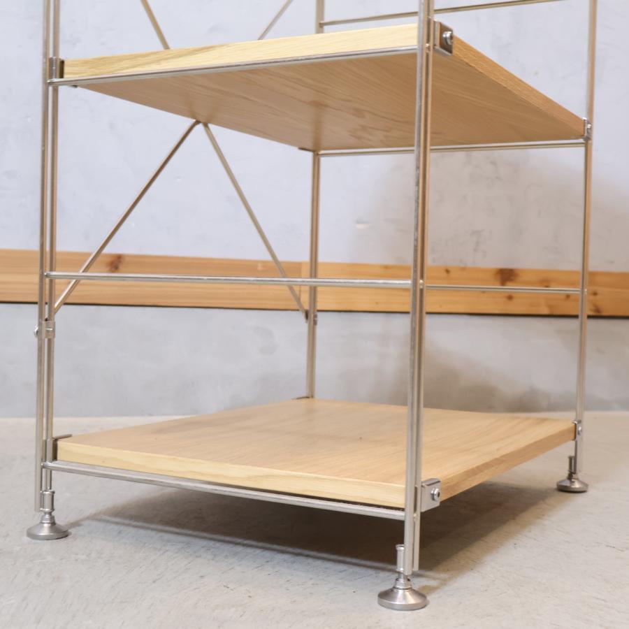 無印良品 MUJI ステンレス オーク材 3段ユニットシェルフ シンプル