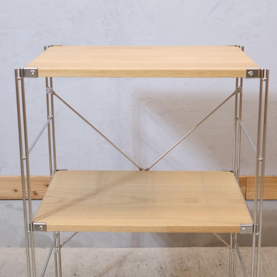 無印良品 MUJI ステンレス オーク材 3段ユニットシェルフ シンプル