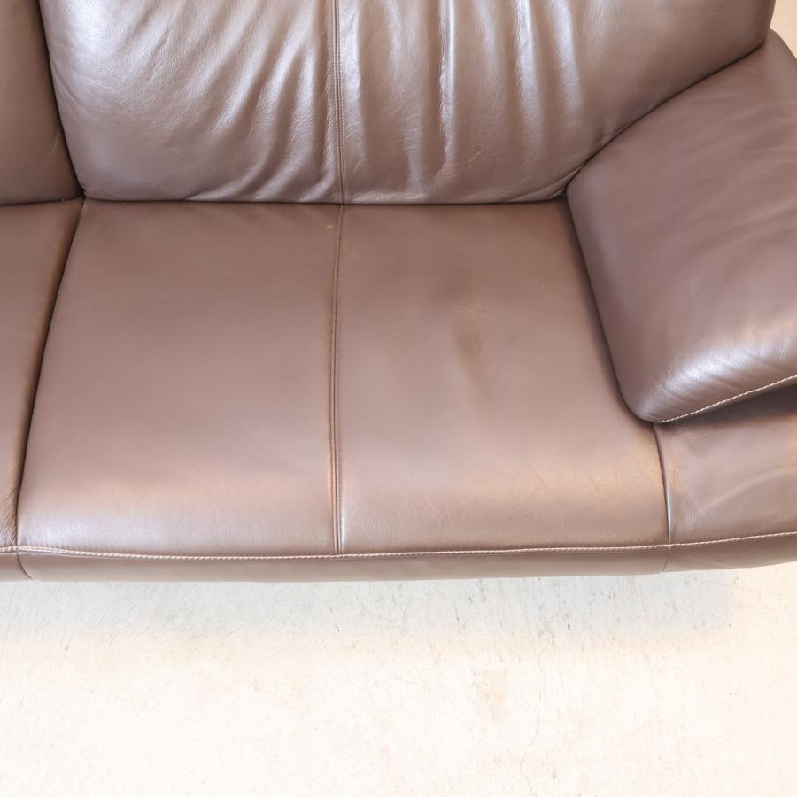 karimoku カリモク家具 ブルックス 本革 ウォールナット材 3人掛け