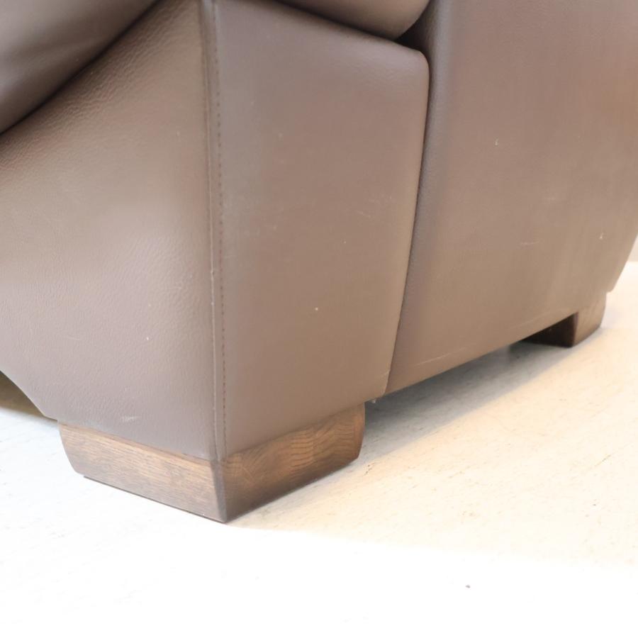 取付無料！カリモク家具 北欧風本革ココアブラウン3人掛けソファ・オットマン✨ Amazon.co.jp: 【カリモク正規品】 3人掛け革張りソファ