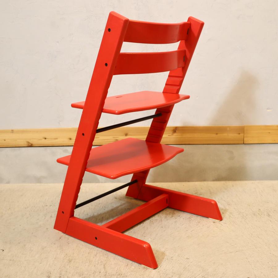 ストッケ トリップトラップ レッド ベビーセット付き 美品 S/N3 STOKKE ストッケ TrippTrapp トリップトラップ レッド キッズチェアー