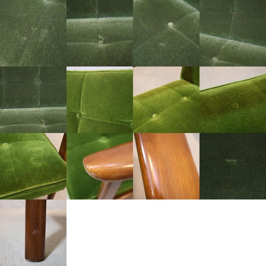 カリモク60 Karimoku モケットグリーン Kチェアー2シーター レトロ