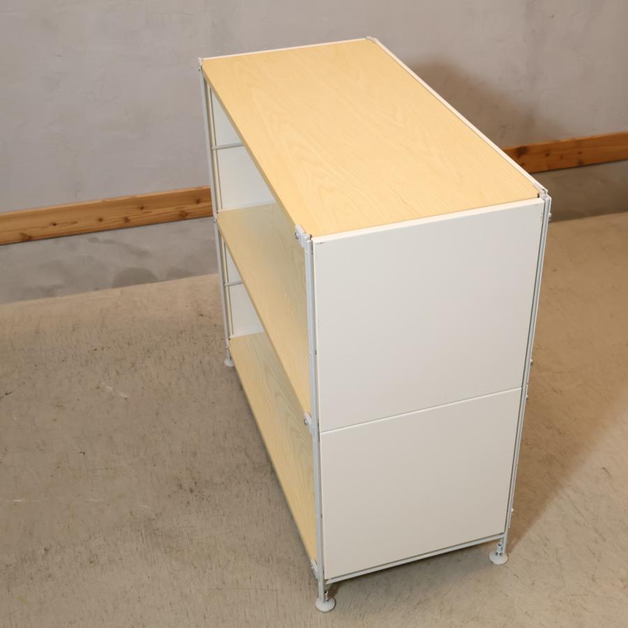 無印良品（MUJI） スチール メープル材 3段ユニットシェルフ パネル付