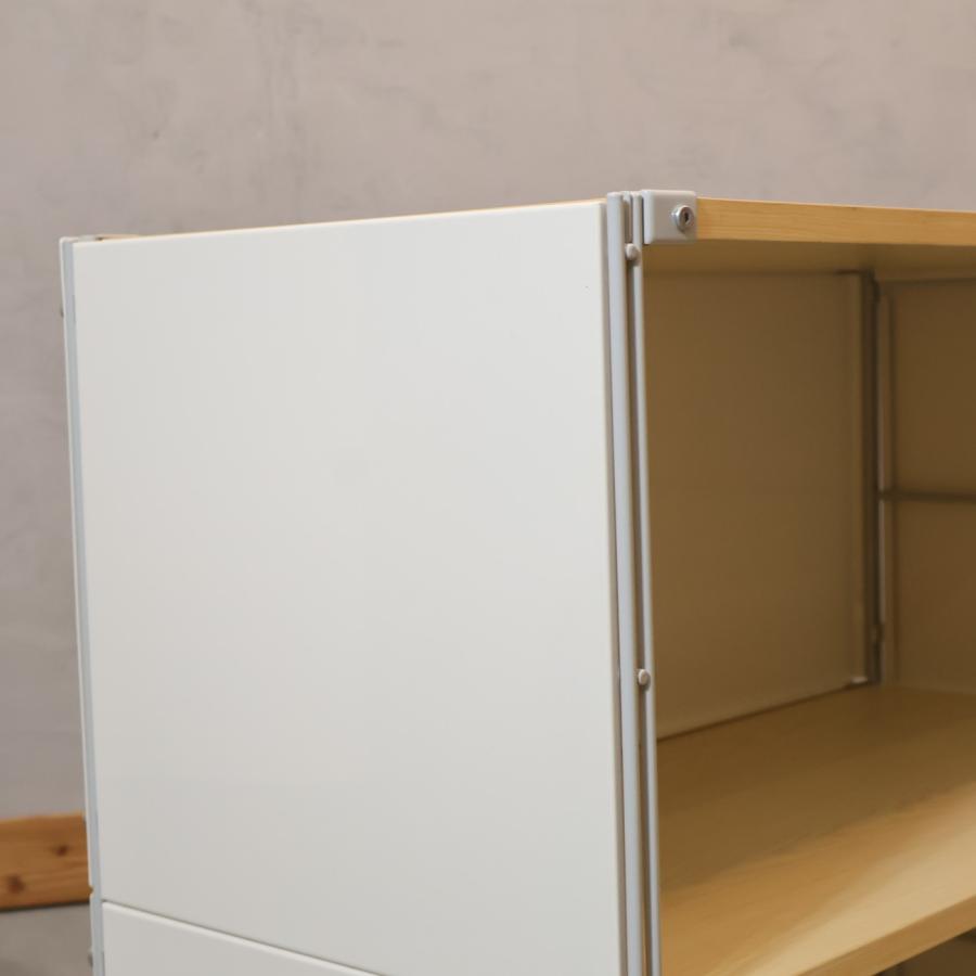 無印良品（MUJI） スチール メープル材 3段ユニットシェルフ パネル付