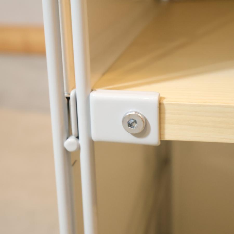 無印良品（MUJI） スチール メープル材 3段ユニットシェルフ パネル付