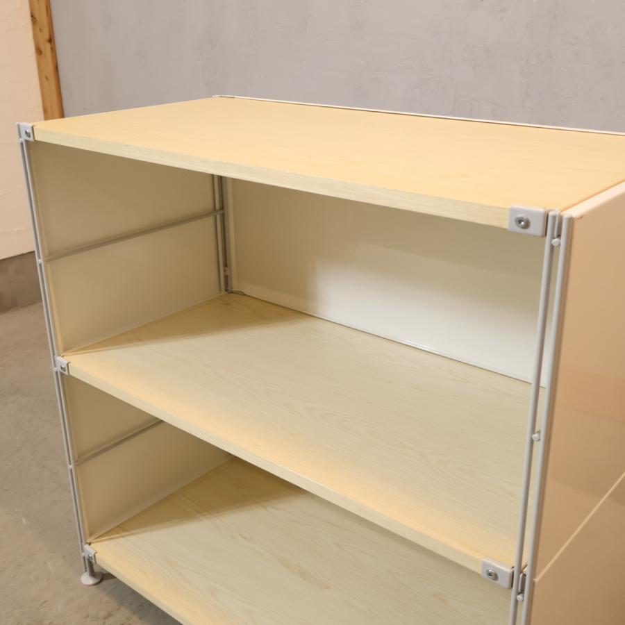 無印良品（MUJI） スチール メープル材 3段ユニットシェルフ パネル付