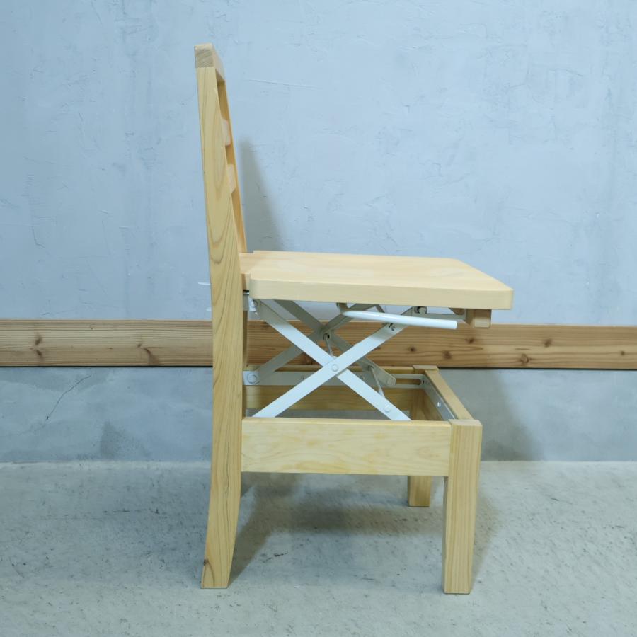 XYL キシル ヒノキ 檜 ピアノチェア デスクチェア 国産 高さ調整