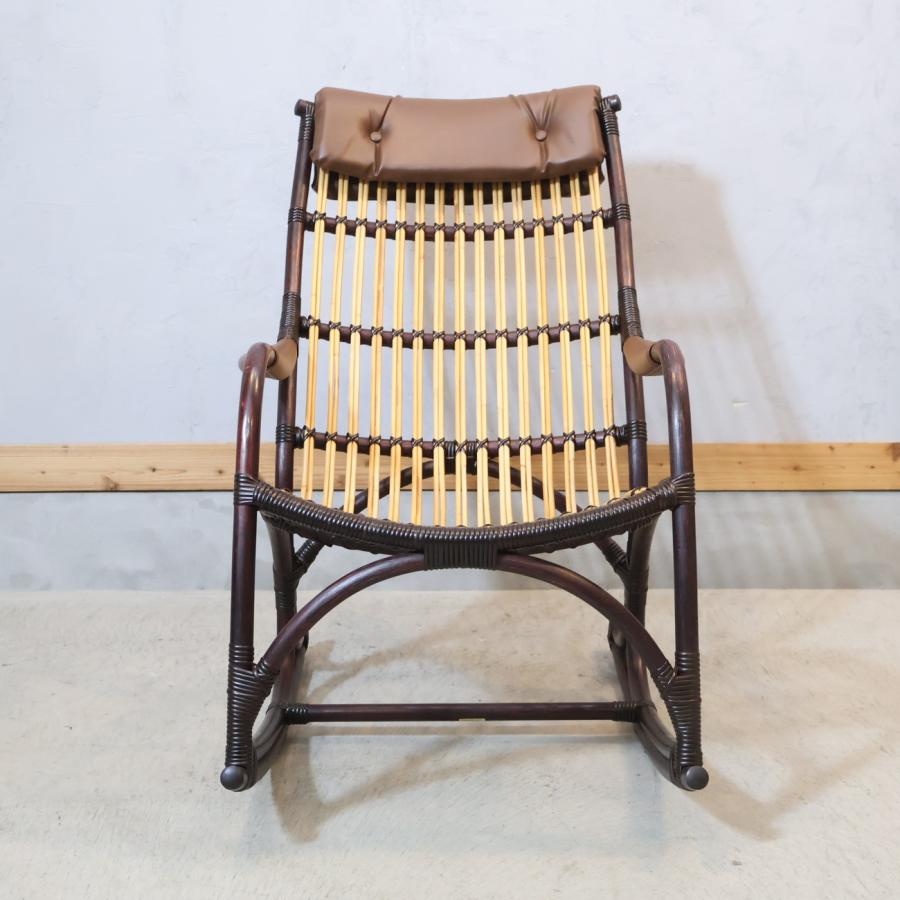 YMK NAGAOKA ワイエムケー長岡 ラタン ロッキングチェア 籐家具 レトロ