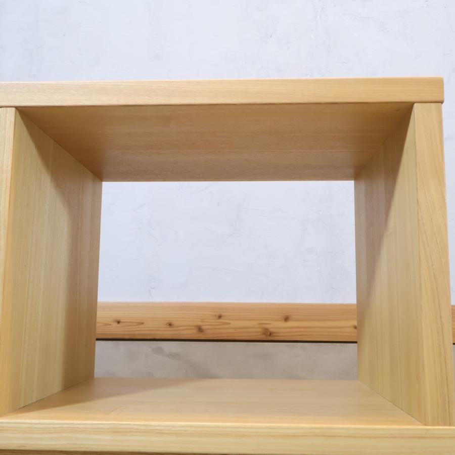 無印良品 MUJI 木製シェルフ タモ材 ローボード 本棚 飾り棚 ブック