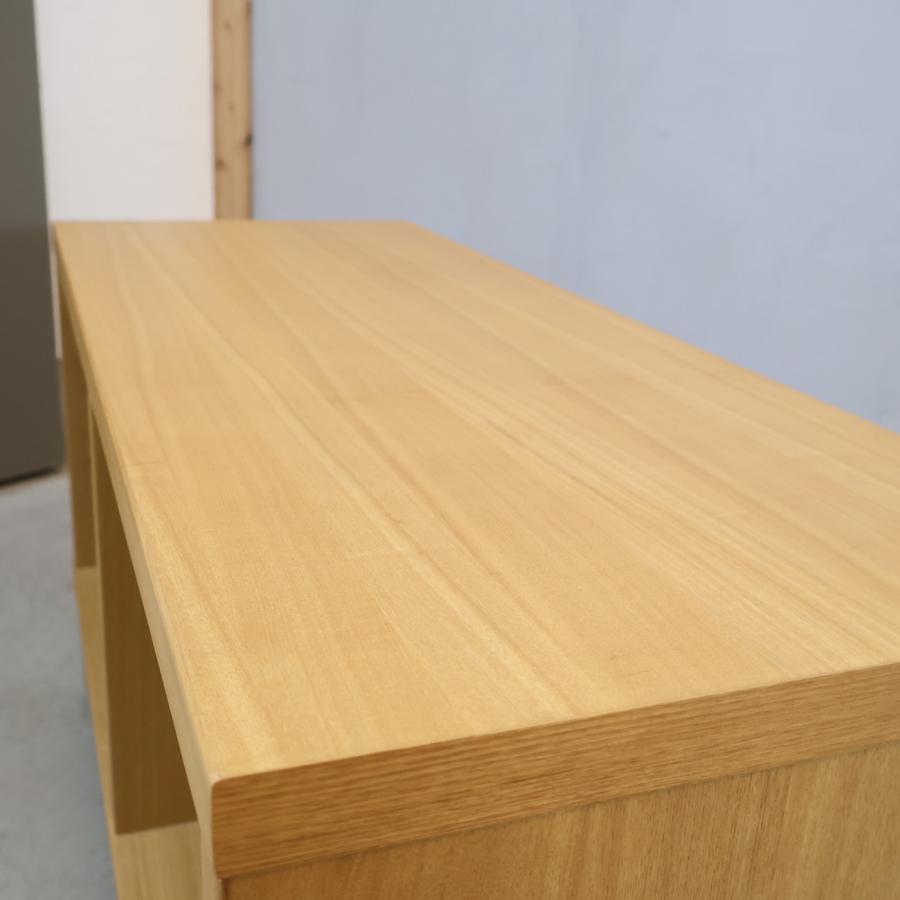 無印良品 MUJI 木製シェルフ タモ材 ローボード 本棚 飾り棚 ブック