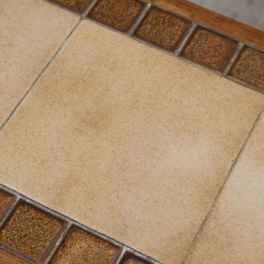 AnberCraft アンバークラフト チーク材 タイルトップサイドテーブル