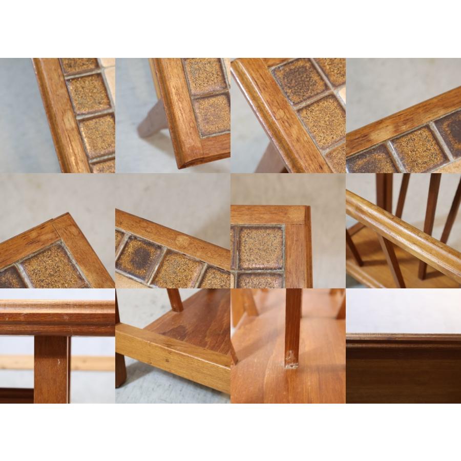 AnberCraft アンバークラフト チーク材 タイルトップサイドテーブル