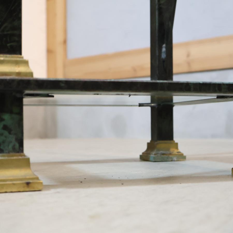 フラワースタンド ガラス天板 アイアンフレーム タワー型 クラシックモダン フラワースタンド ガラス天板 アイアンフレーム タワー型