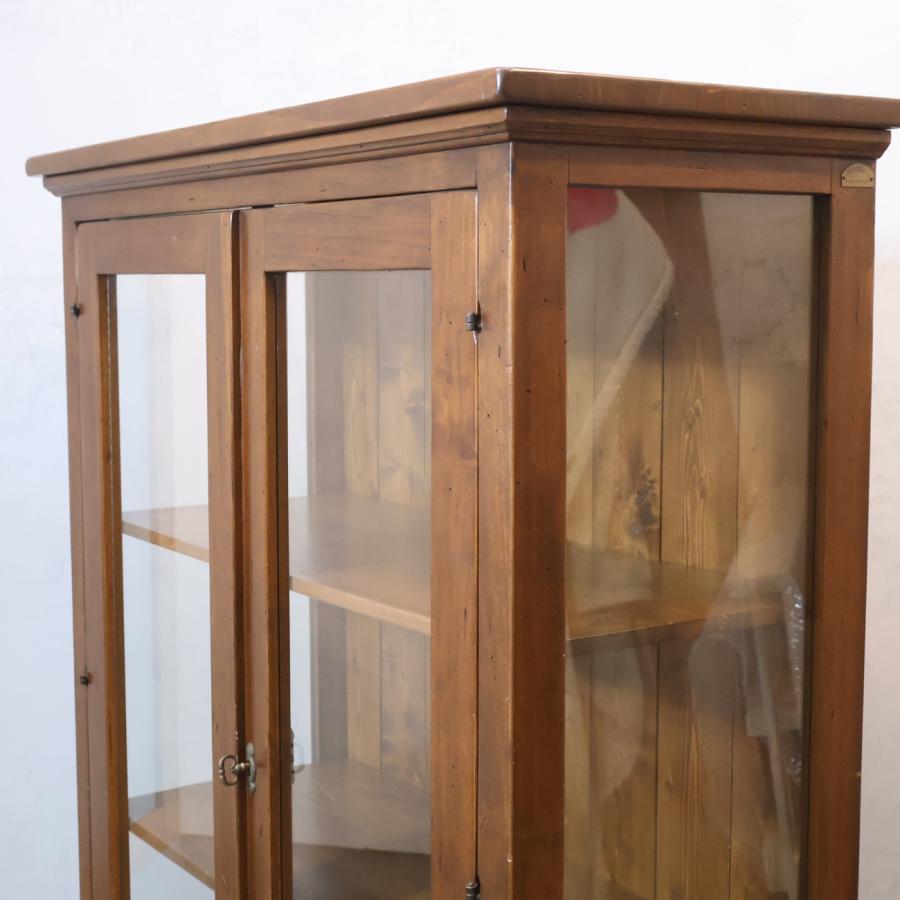 WOODEN イタリア製 パイン材 飾り棚 キュリオケース 本棚 書棚 収納棚 
