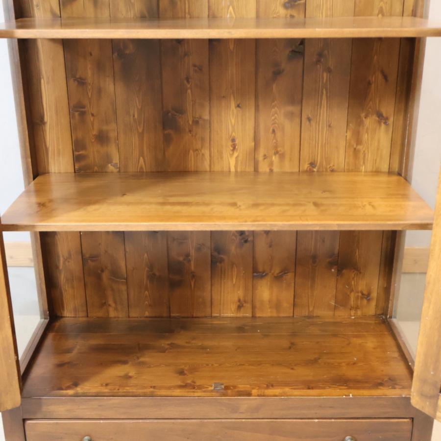 WOODEN イタリア製 パイン材 飾り棚 キュリオケース 本棚 書棚 収納棚 