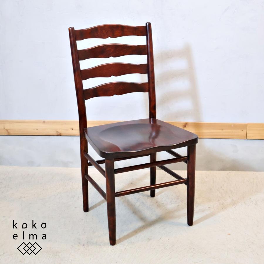 ぬぃコレさん専用　九州民藝家具　二段ラダーバックチェア　ミズメザクラ　無垢材　つ 九州民芸家具 つくし工芸 ダイニングチェア ミズメザクラ無垢材 椅子