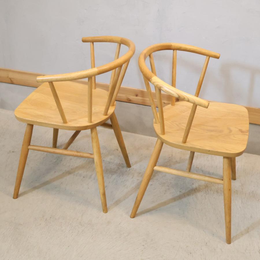 無印良品（MUJI） オーク無垢材 ダイニングチェア 2脚セット 北欧