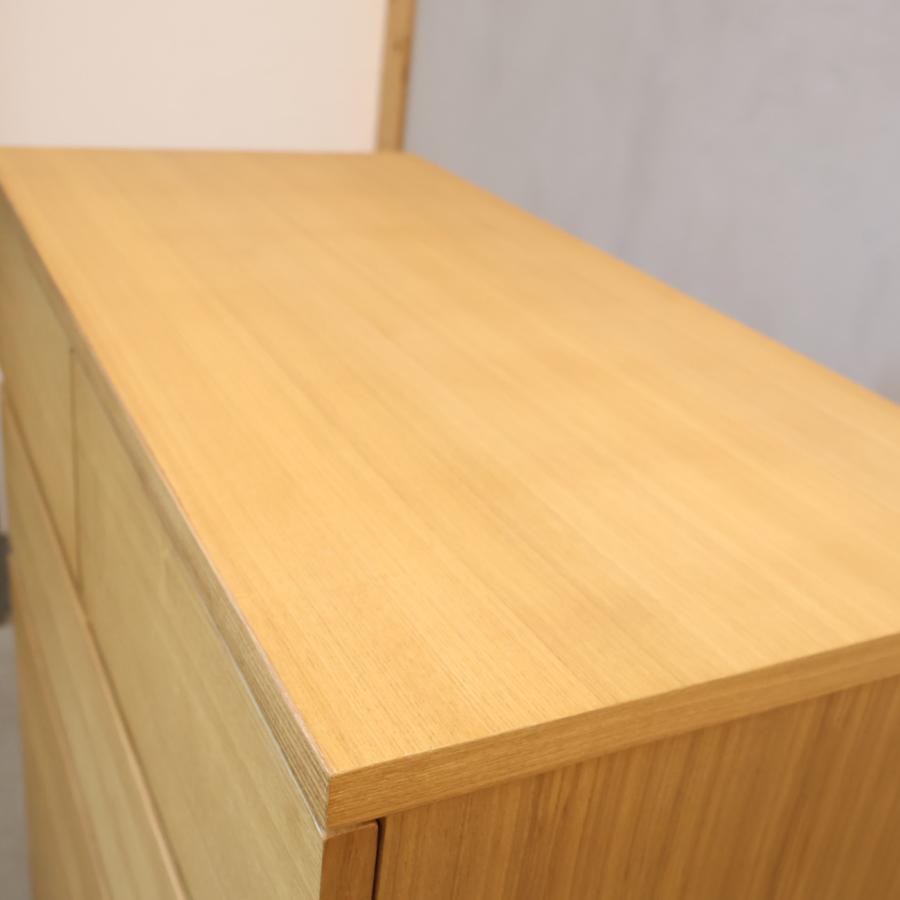 無印良品（MUJI） タモ材 木製 チェスト 6段 ワイド ナチュラル