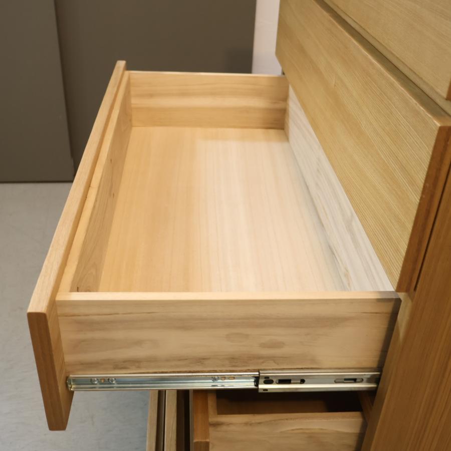 無印良品（MUJI） タモ材 木製 チェスト 6段 ワイド ナチュラル