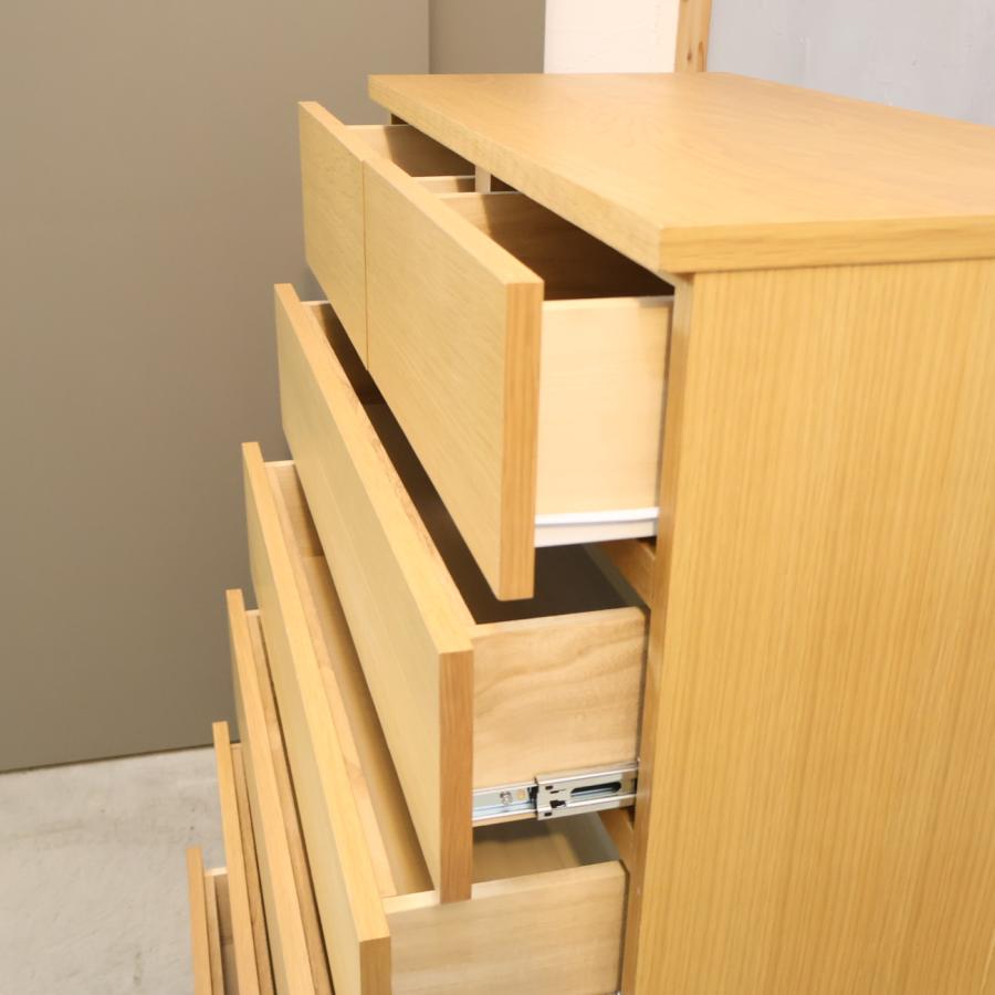 無印良品（MUJI） オーク材 木製 チェスト 6段 ワイド ナチュラル