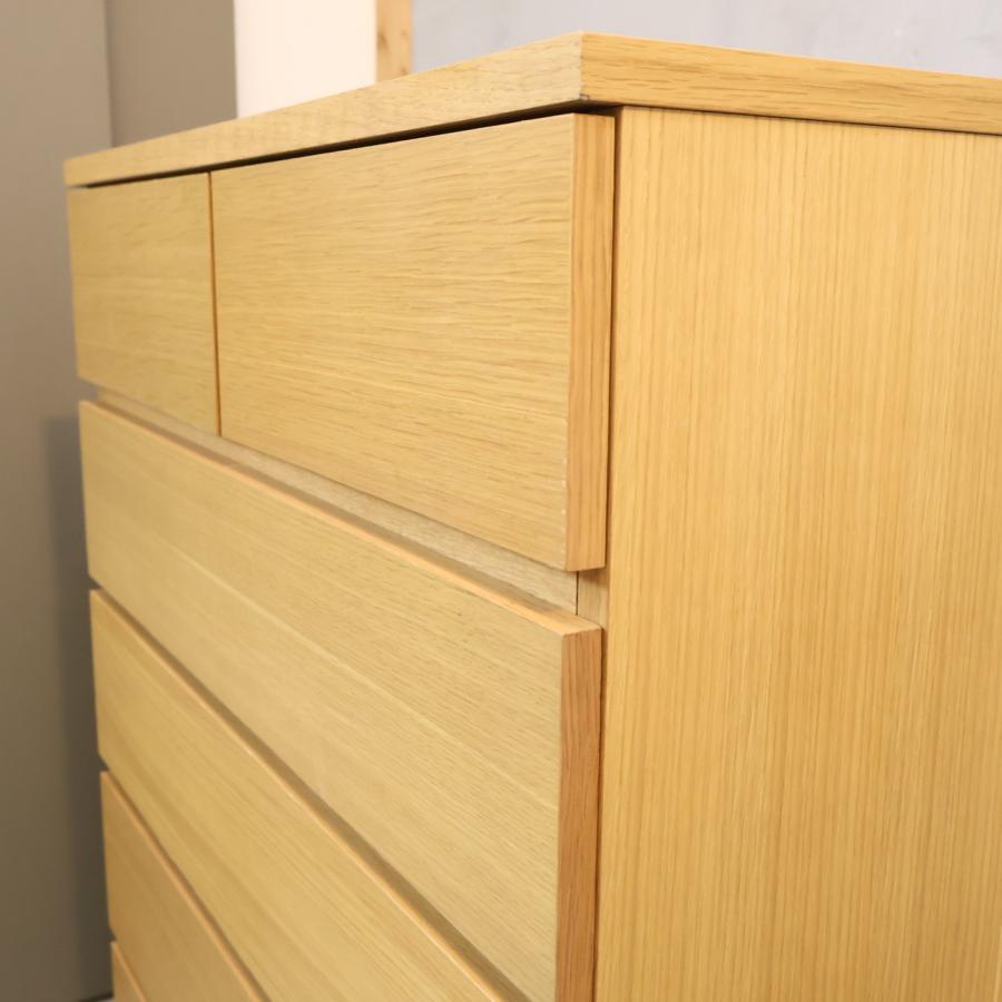 無印良品（MUJI） オーク材 木製 チェスト 6段 ワイド ナチュラル