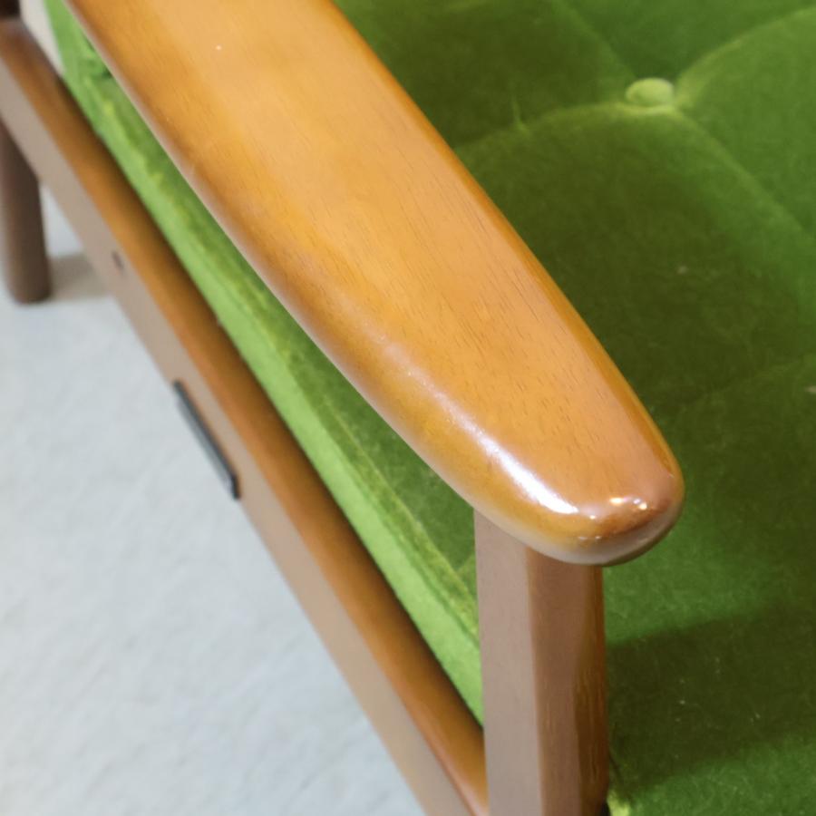 カリモク60 Karimoku モケットグリーン Kチェアー2シーター レトロ