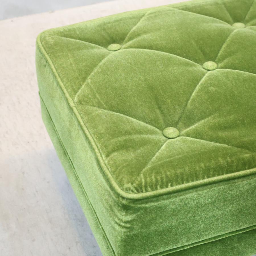 カリモク60 Karimoku60 モケットグリーン オットマン スツール レトロ