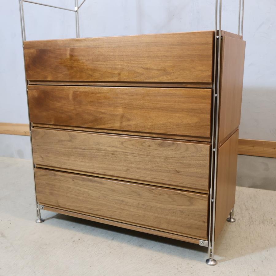 無印良品（MUJI） ステンレス ウォールナット材 5段ユニットシェルフ