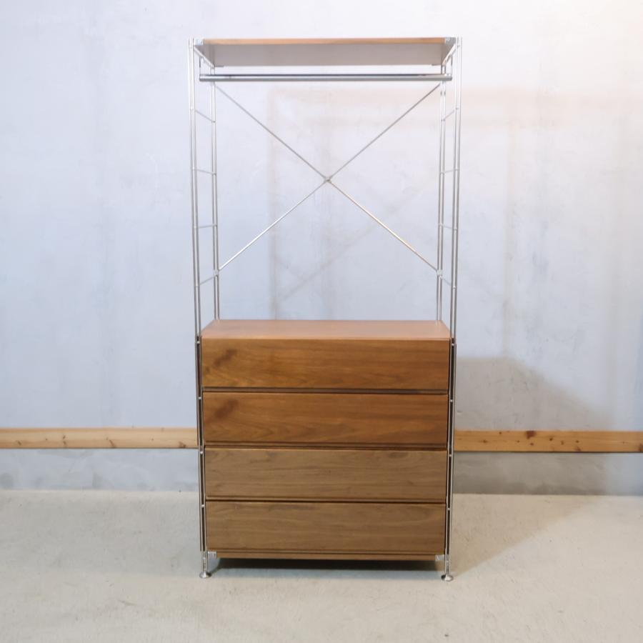 無印良品（MUJI） ステンレス ウォールナット材 5段ユニットシェルフ 