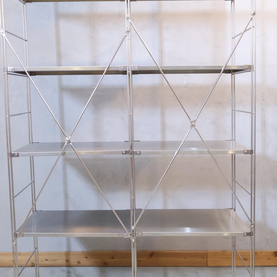 無印良品（MUJI） ステンレス 2連ユニットシェルフ 6段 収納棚