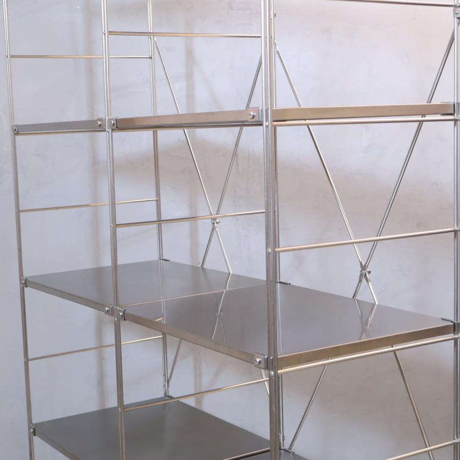 無印良品（MUJI） ステンレス 2連ユニットシェルフ 6段 収納棚
