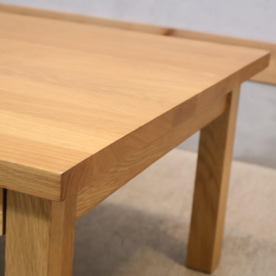 無印良品（MUJI） オーク材 引出し付 ローテーブル リビングテーブル